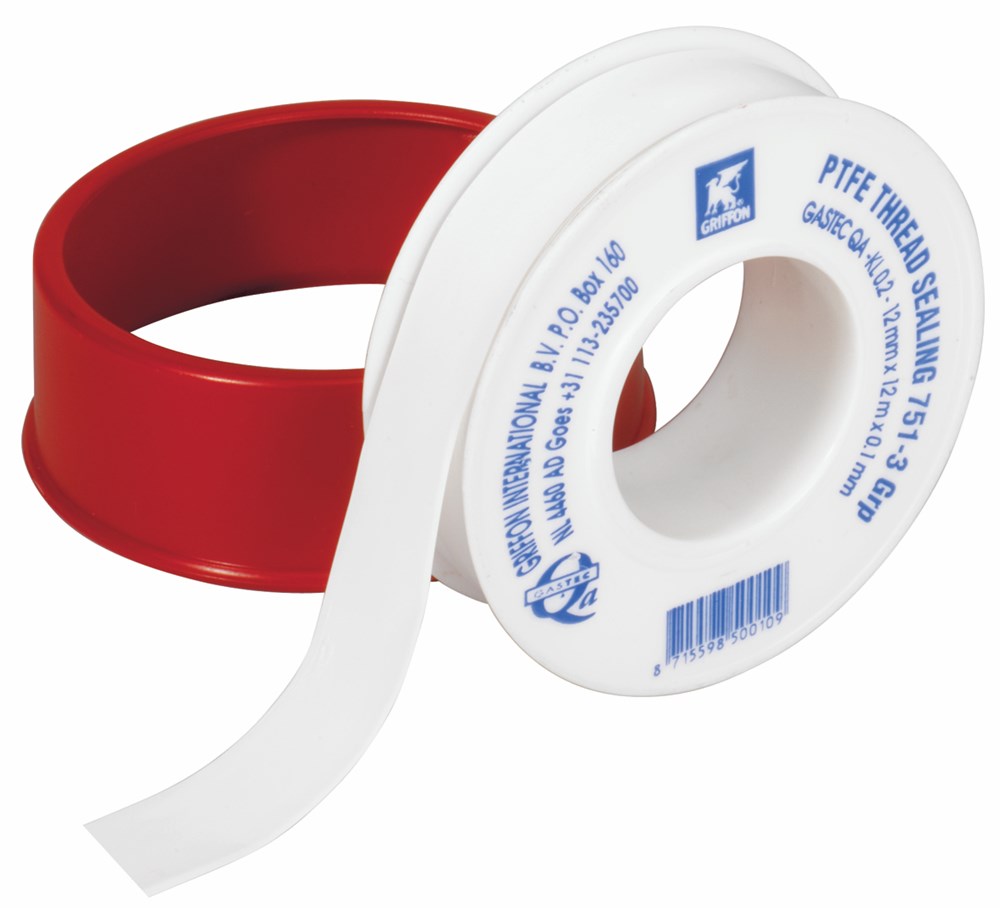 Cinta Griffon ptfe gastec 12mm*0,1mm rollo 12m (cinta de teflón) - 6150018