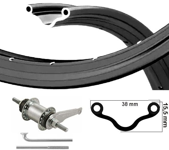 Ruota posteriore kgs 28x11 2 (635) cerchio nera shimano remnaaf