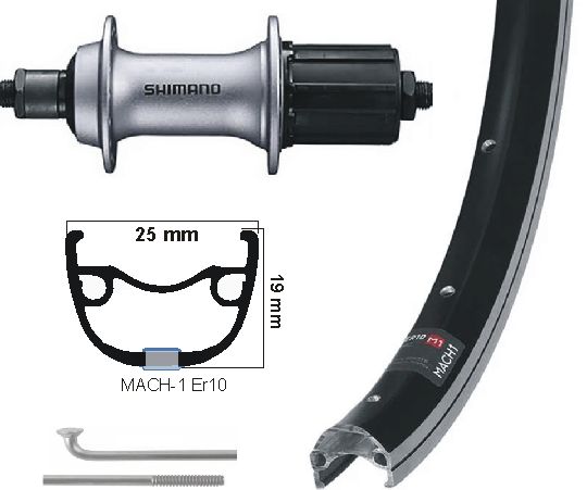 Rueda trasera KGS 28 pulgadas (622) Cassette de silencio negro 8-9 interrupciones de velocidad