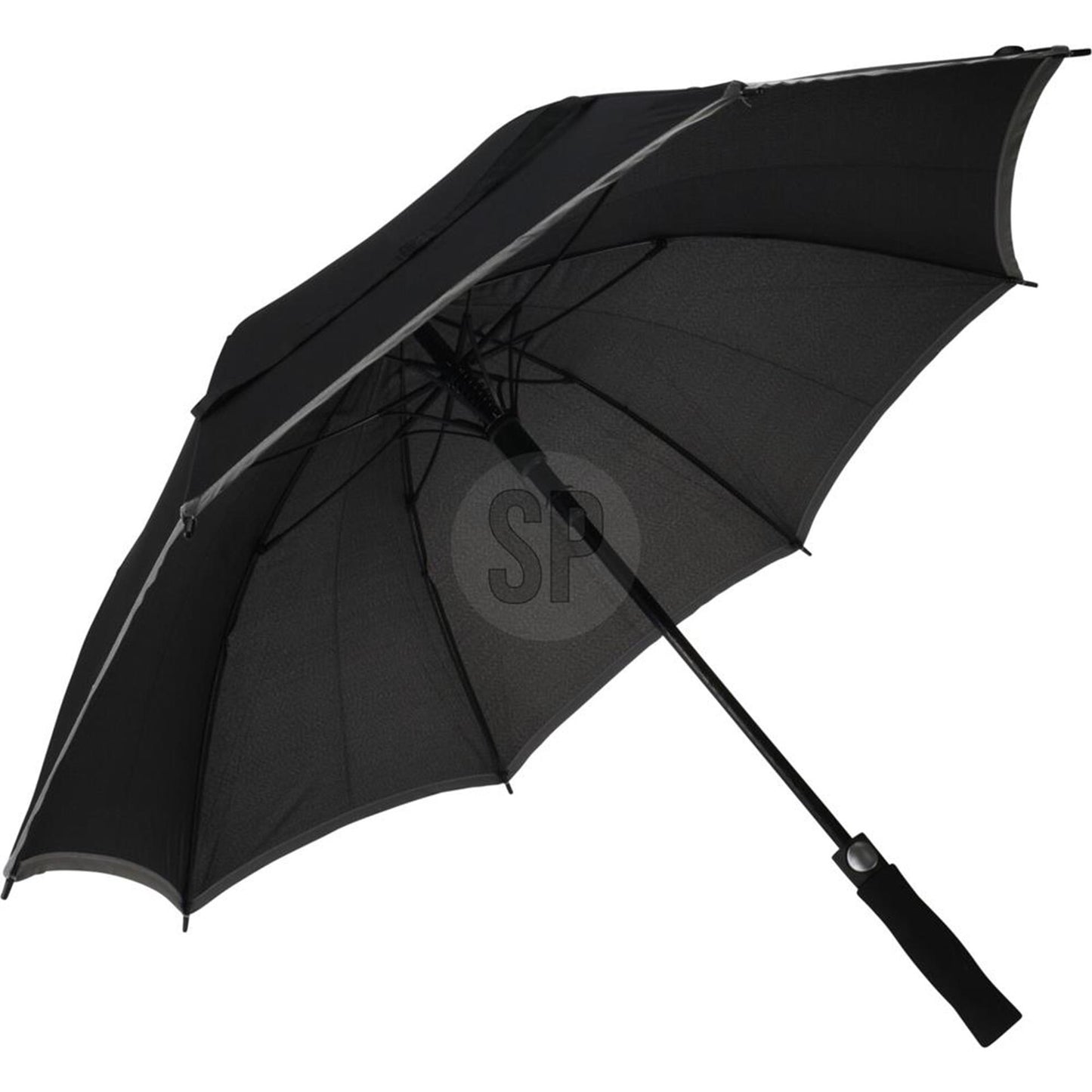 Ombrello Pioneer nero con bordo grigio ø104cm