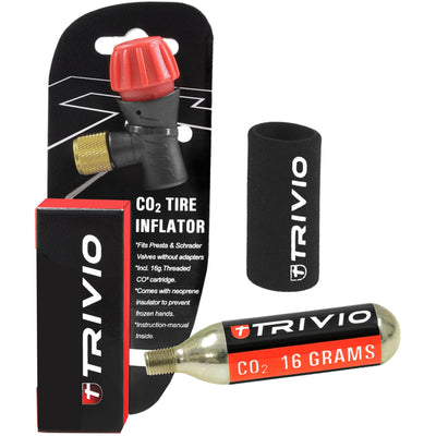 Trivio - adaptador co2 + cartucho co2 16 gramos + funda de neopreno
