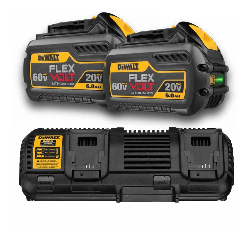 Set de inicio dewalt dcb132t2-qw - cargador doble dcb132 para baterías de 18v y flexvolt + 2x batería dcb546 - dcb132t2-qw