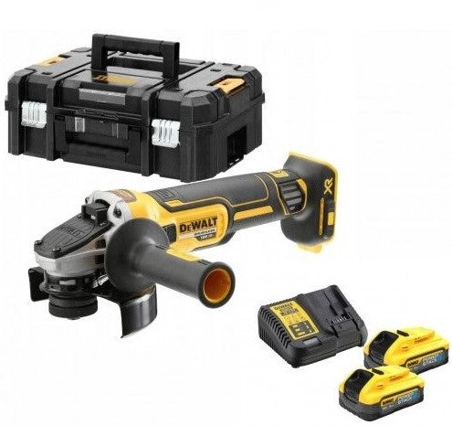Dewalt dcg405h2t-qw | Smerigliatrice angolare senza spazzole 18v xr | 125 mm | con 2 batterie Power Stack da 5,0 Ah | nel caso tstak dcg405h2t-qw