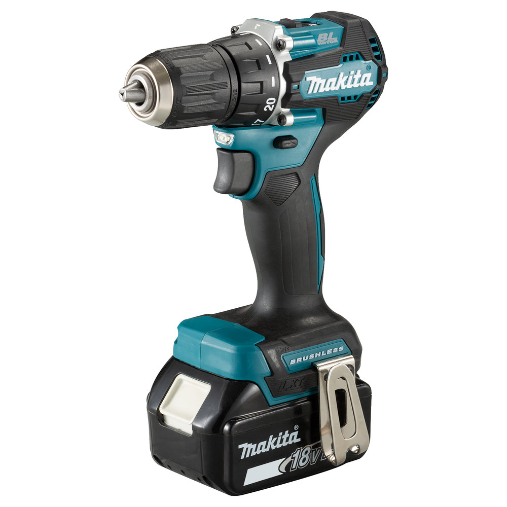 Makita ddf487rtj trapano avvitatore 18v brushless batteria 5.0 ah (2 pz), caricabatterie rapido, mbox