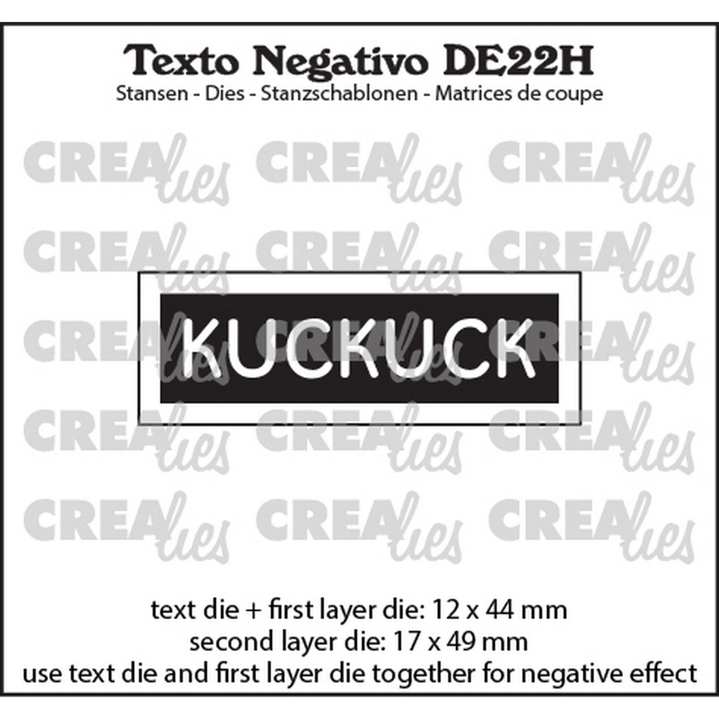 Crealies • testo negativo kuckuck (horizontal)