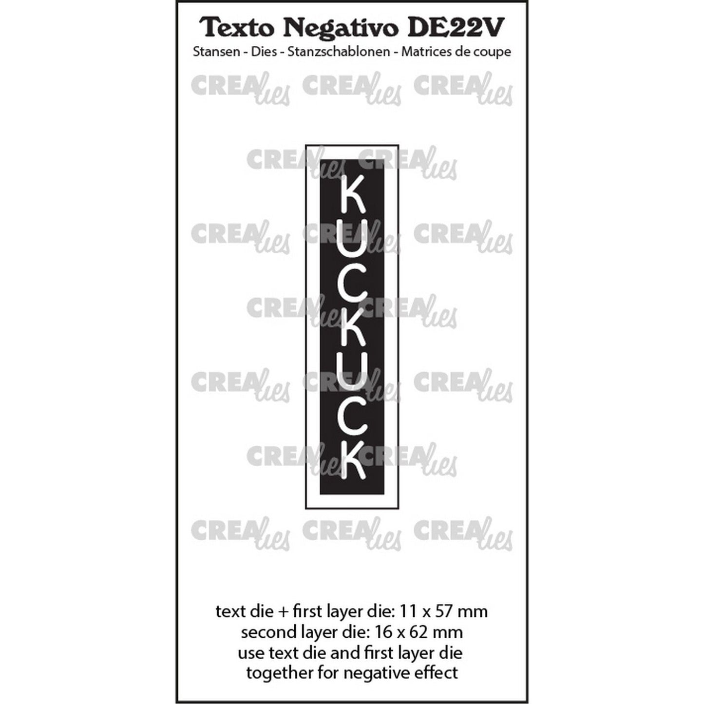 Crealies • testo negativo kuckuck (vertical)