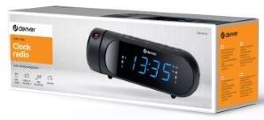 Radiosveglia Denver con proiezione LED doppia sveglia nera + porta USB - 8140230