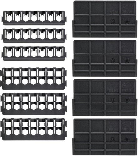 Confezione bundle accessori Dewalt: divisori x4 + 25 mm supporto 7 pezzi x3 + 57 mm supporto 7 pezzi x3 - dt70805-qz