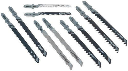 Casete de accesorios dewalt, 10 piezas, hojas de sierra de calar para madera - dt2290-qz