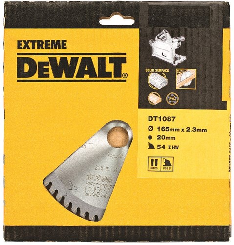 Accesorios Dewalt hoja de sierra circular (sierra de inmersión inalámbrica), 165x20x54t, trapecio modificado, muesca 2,0 mm, materiales duros plásticos compuestos - dt1087-qz