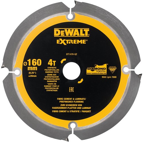 Accesorios Dewalt hoja sierra circular pcd fibrocemento laminado 160x20x4t - dt1470-qz