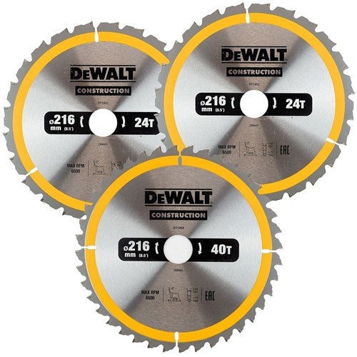 Accessori Dewalt dt1962 | lama per sega circolare | 216x30mm | Confezione da 3 - dt1962-qz