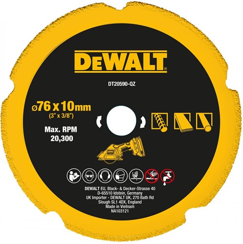 Accessori Dewalt dt20590-qz disco diamantato | multimateriale | 76x20mm - dt20590-qz
