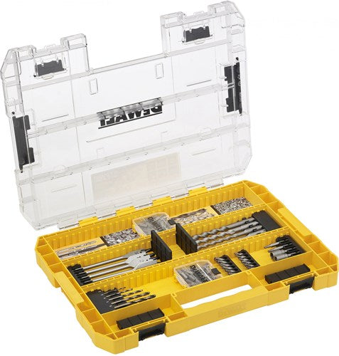 Accesorios Dewalt dt70763-qz | Juego de 85 piezas, taladros rápidos, taladros para metal, SDS+ para hormigón, puntas torx, estuche resistente - dt70763-qz