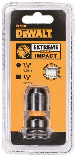 Imp dewalt accesorios act adaptador de tuerca de impacto 1 2 a 1 4 hex - dt7508-qz