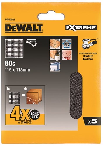 Dewalt accessori rete rete abrasiva 115x115mm k80 - dtm3022-qz