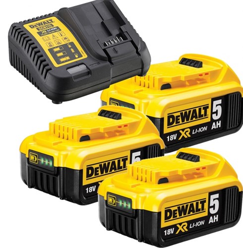 Dewalt dcb115p3 set di avviamento 18 V (3 batterie da 5,0 Ah) dcb184 + caricabatterie dcb115