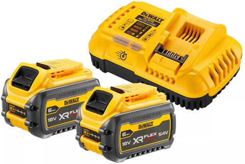 Dewalt dcb118t2-qw starter set - caricabatterie rapido dcb118 per batterie 18v e flexvolt + 2x batteria dcb546 - dcb118t2-qw