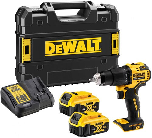 Dewalt dcd709p2t | taladro de impacto inalámbrico compacto | 18v | 2 baterías de iones de litio de 5,0 ah | en una maleta