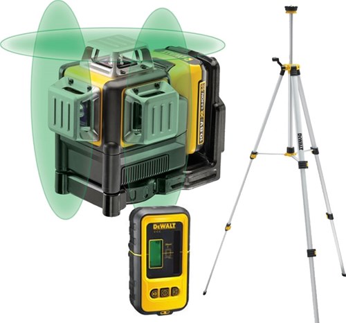 Dewalt dce089d1gtrid laser a croce autolivellante 10,8v - laser verde + treppiede e ricevitore