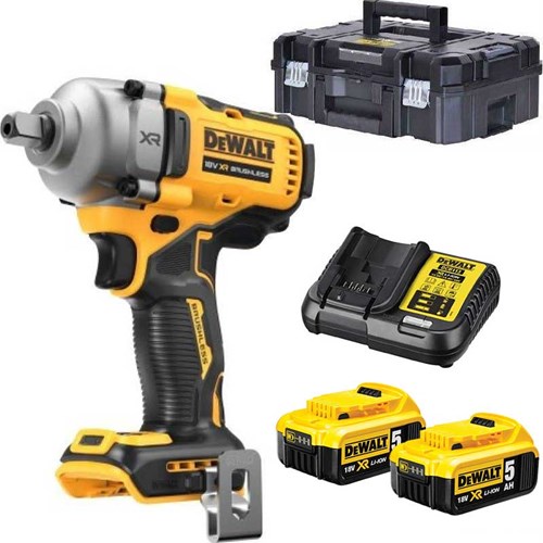 Dewalt dcf892p2t-qw - Llave de impacto 18v xr brushless 1 2 (conexión pin) | 2x 5.0ah | en caso tstak - dcf892p2t-qw