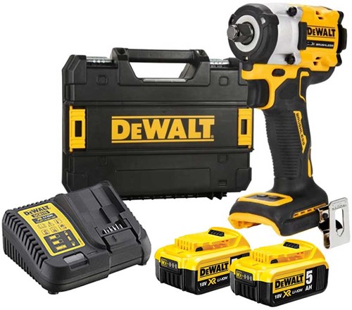 Dewalt DCF921P2T-QW - Avvitatore compatto senza spazzole 18V XR | con anello di attrito | 1 2 connessione | 2x5,0 Ah | in tstak-dcf921p2t-qw