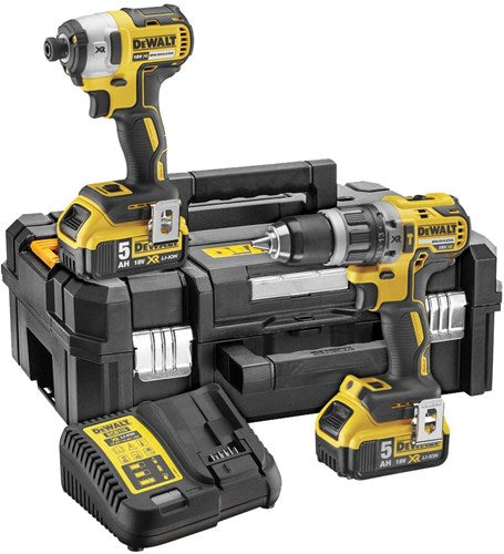 Set batterie Dewalt dck266p2t | dcd796 + dcf887 nel caso t-stak | Ioni di litio 18v 5.0ah - dck266p2t-qw