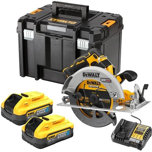 Dewalt dcs573h2t-qw - sega circolare a batteria | 18v xr senza spazzole fv adv | 190 mm | batteria powerstack c2x 5.0ah | nel caso tstak dcs573h2t-qw