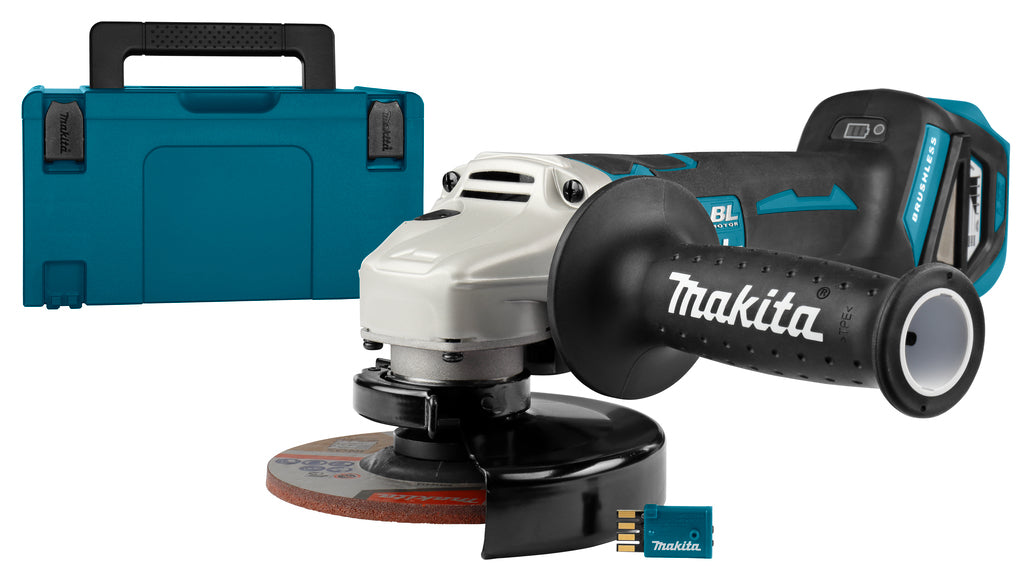 Amoladora angular makita dga518zju 18v 125mm con aws | sin baterías ni cargador en m-box