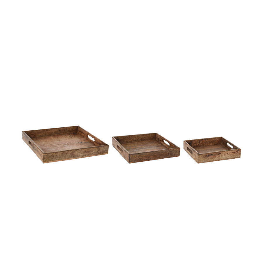 Vassoio in legno di mango 3 pezzi