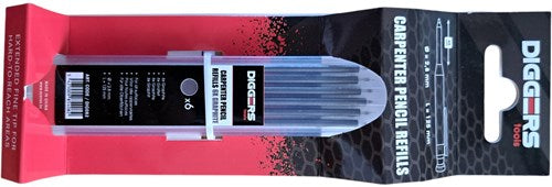 Lápiz marcador Diggers 6 recambios de grafito, venta al por menor - dig037