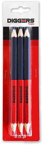 Matita duo Diggers | 17,6 cm | rosso blu | 3 pezzi - dig418