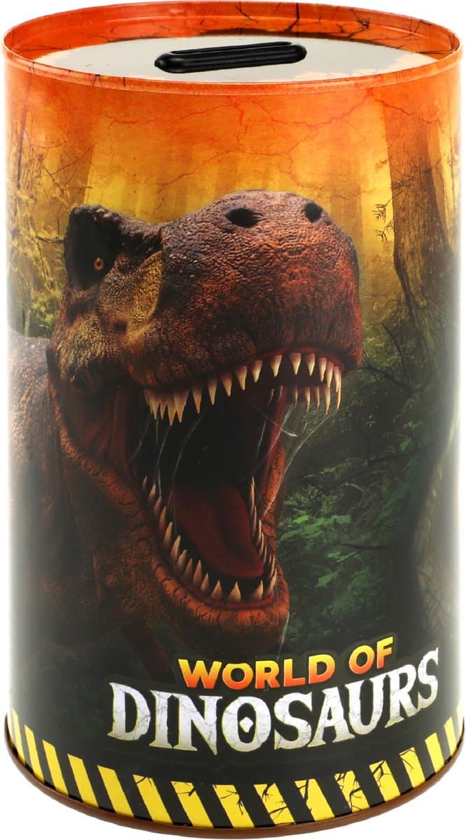 Caja de dinero del mundo de los dinosaurios de Blik
