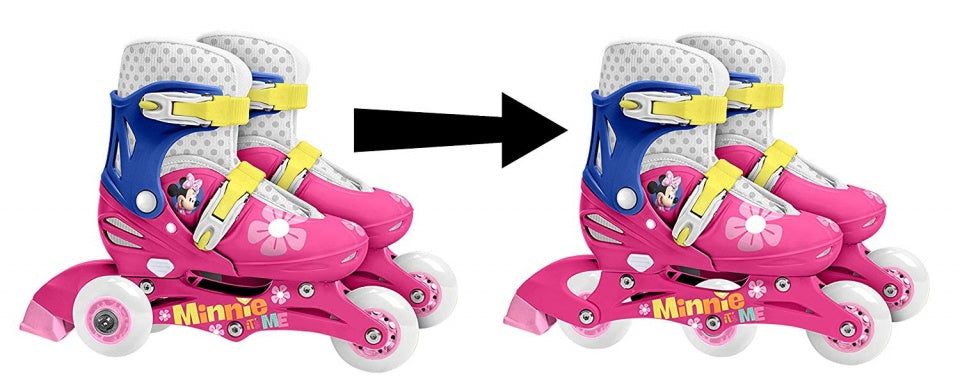 Minnie Mouse inlineskates hardboot wit blauw maat 27 30