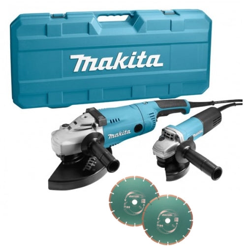 Juego de amoladora angular Makita dk1163gx ga9020 + 9558 | + discos de diamante - dk1163gx