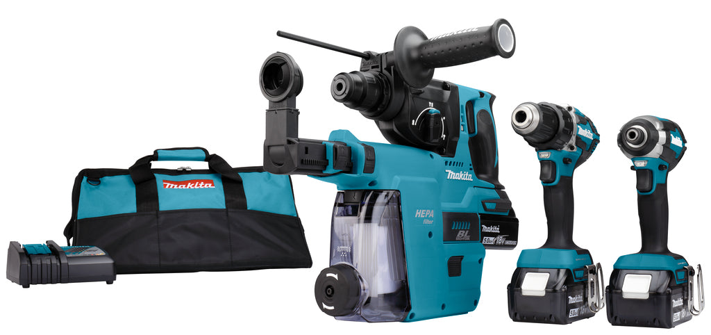 Makita dlx3106tw1 | conjunto combinado con ddf484, dtd153z y hebr242 | 18v-dlx3106tw1