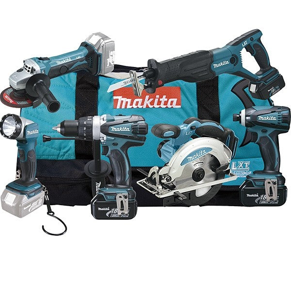 Makita dlx6011 | Juego combinado de batería de iones de litio de 18 V de 6 piezas (3 baterías de 3,0 Ah) en bolsa - dlx6011