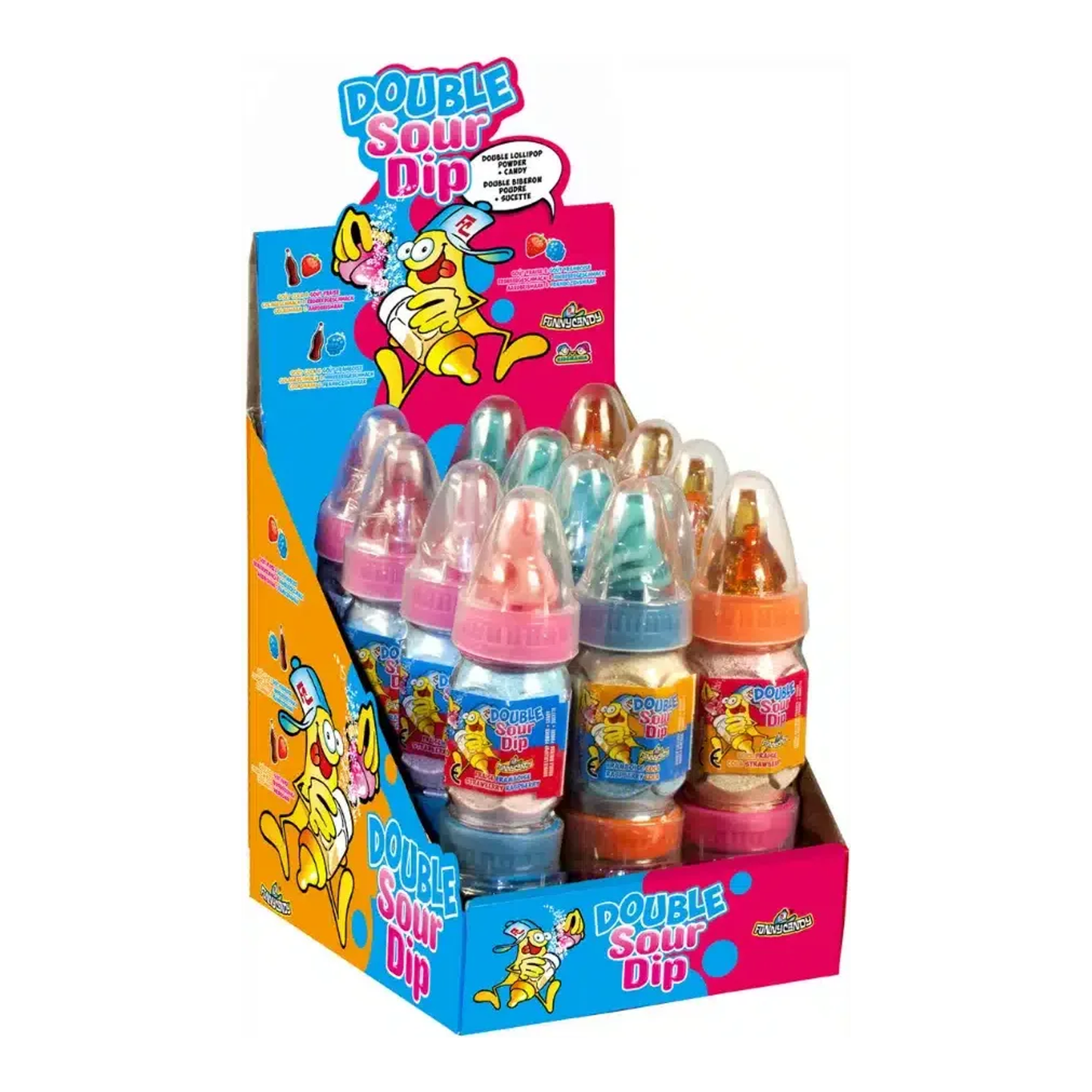 Caramelle divertenti double sour dip (12 pezzi)
