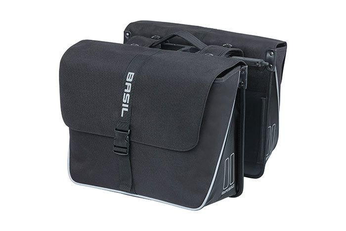 Basil Forte Bolsa de bicicleta doble, Repelente de Agua, 35L, Negro.