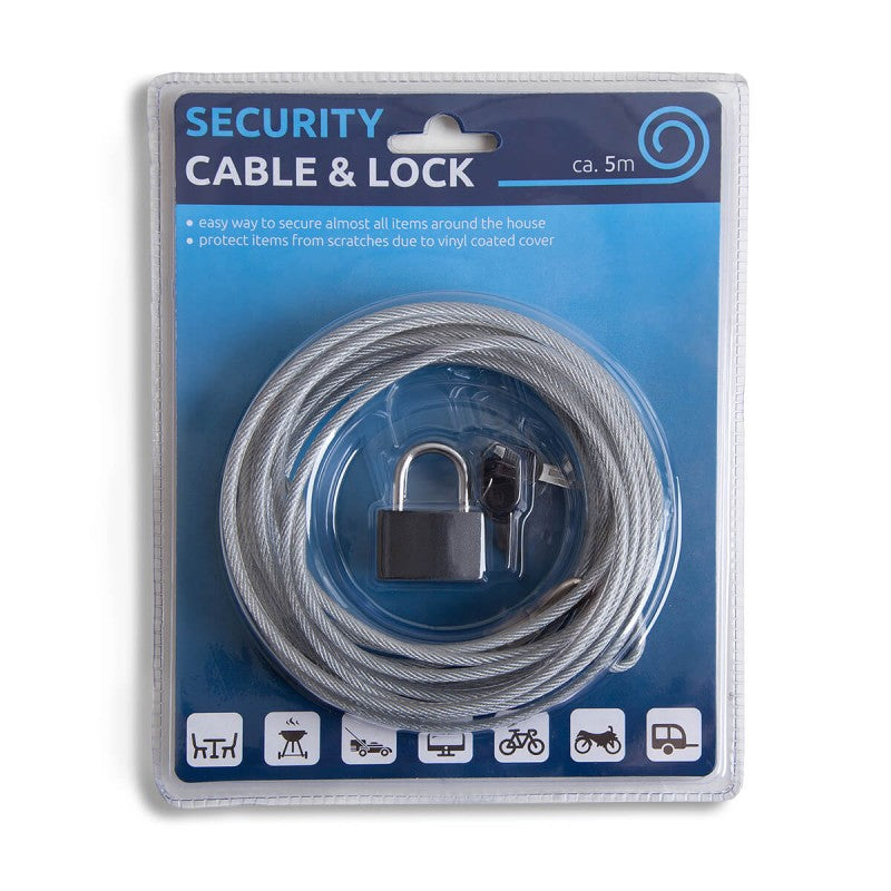 Falko cavo di sicurezza import export lucchetto da 5 m.