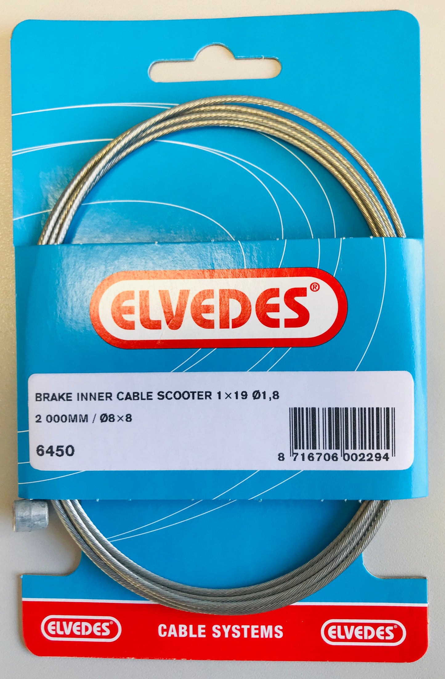 Elvedes cablesystems bv elvedes 6450 cable interior scooter 1 x 19 ø1,8 2000 mm. ø8x8