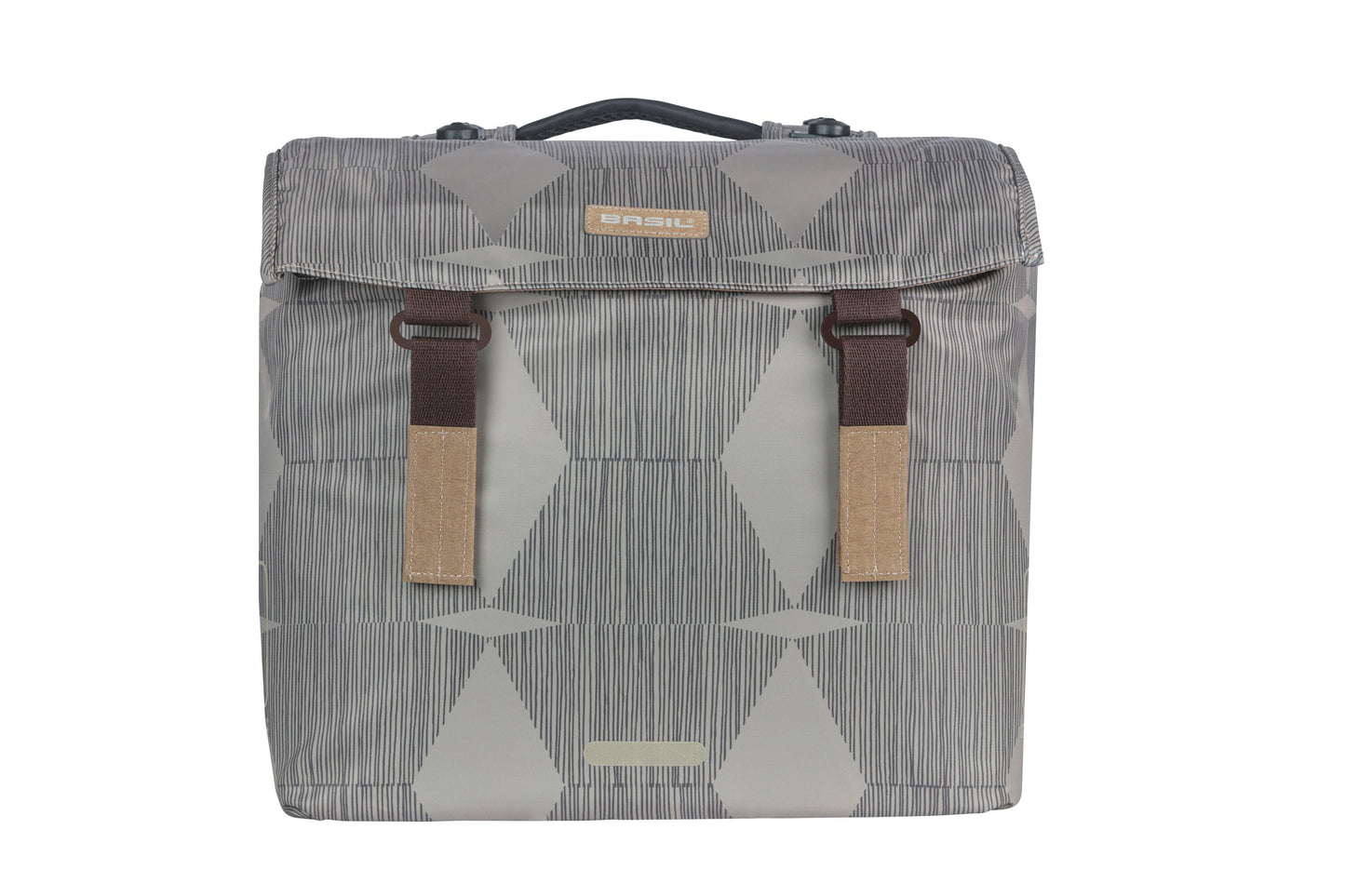 Basil Elegance dubbele fietstas, gerecycled PET, waterkerend, MIK, zwart, 40-49L