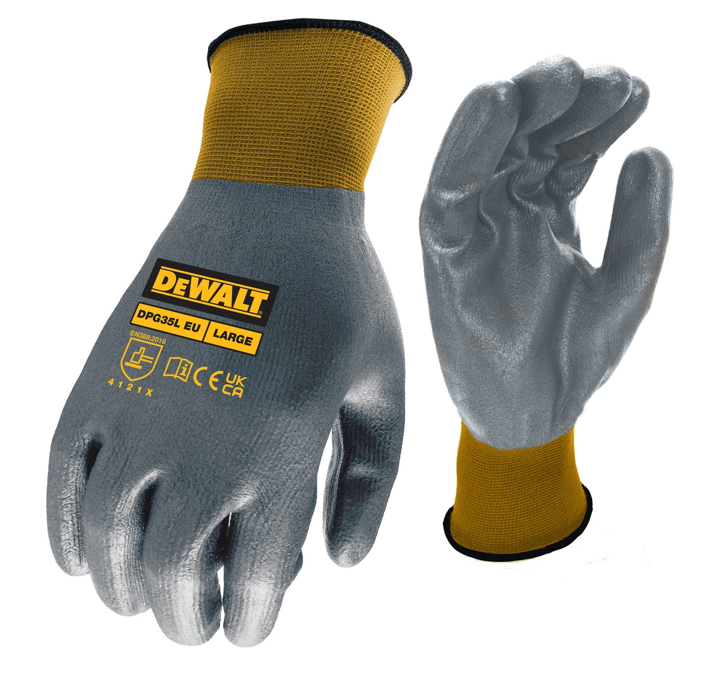 Guante de nitrilo Dewalt 15ga | nailon negro | talla l - dpg35leu
