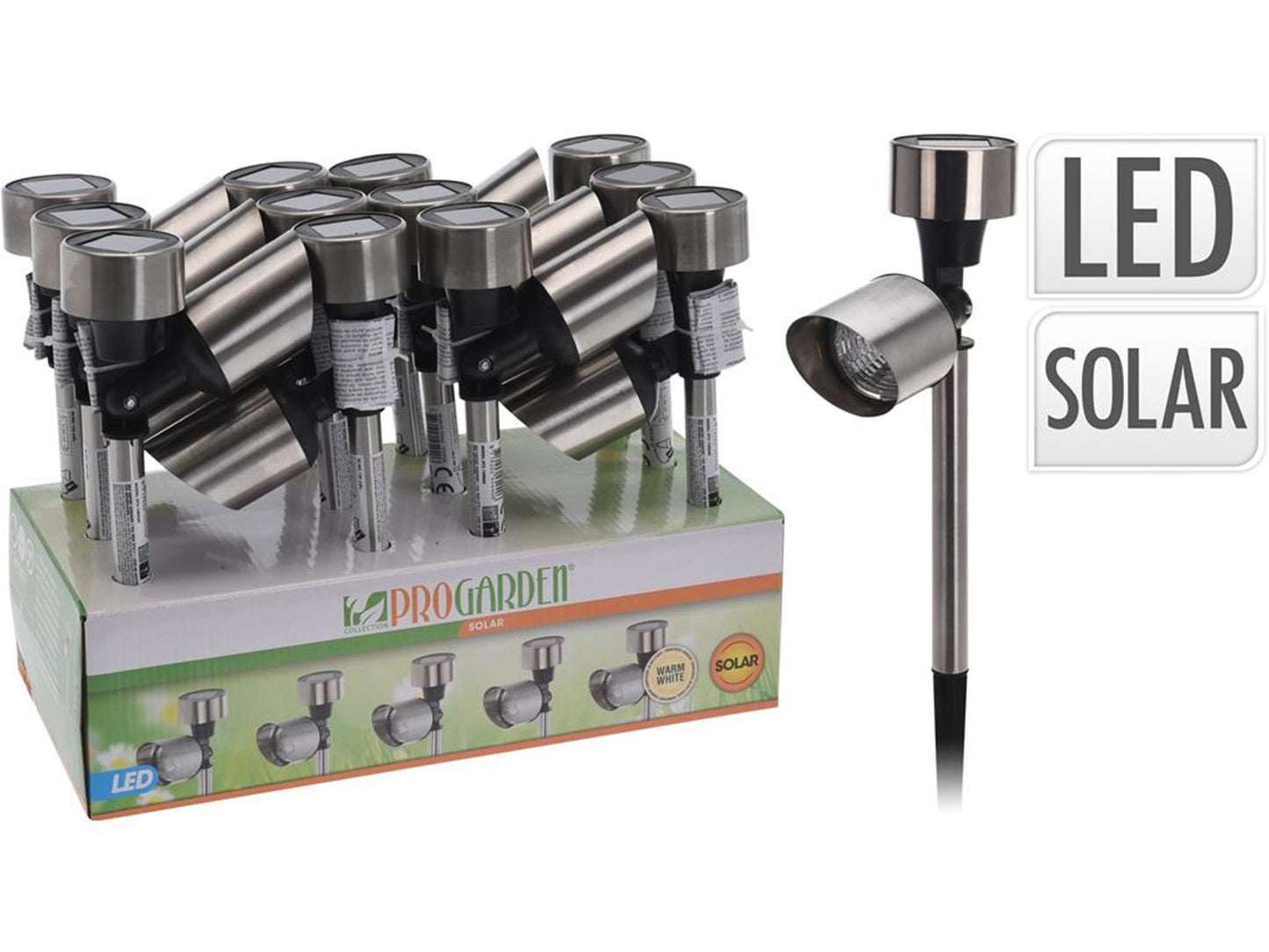 Lámpara solar de jardín Pro mini spot LED h=24cm