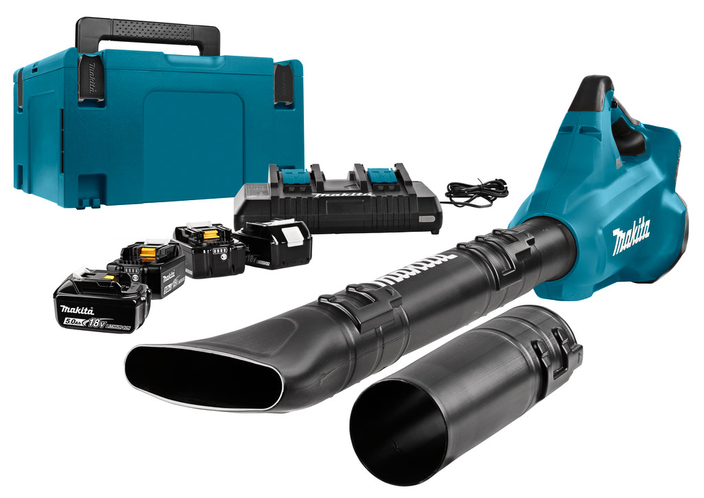 Soffiatore per foglie Makita dub362pt4j 2x18 v | con caricatore duo e 4 batterie