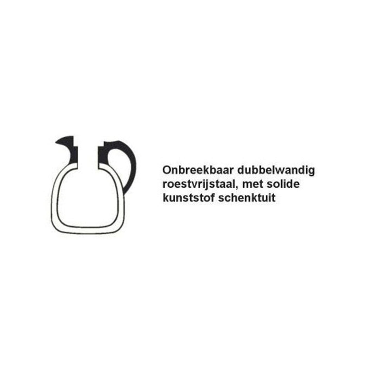 Brocca termica Cater-profi in acciaio inox con tappo a vite nero 1l