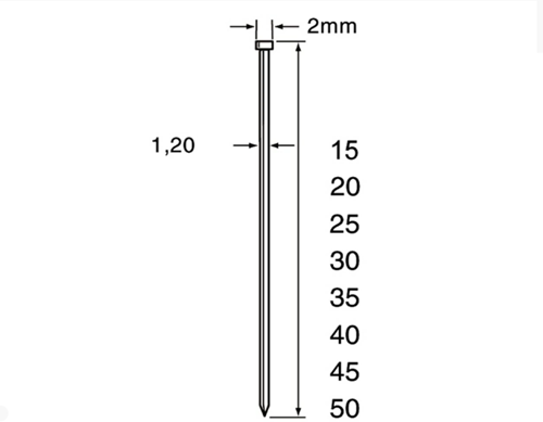Mini fermagli Dutack da 1,2 mm | 45 mm | 5000 pezzi - 5134034