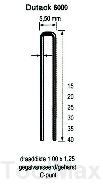 Graffetta Dutack da 5,5 mm | 20 mm | 5000 pezzi - 5028029