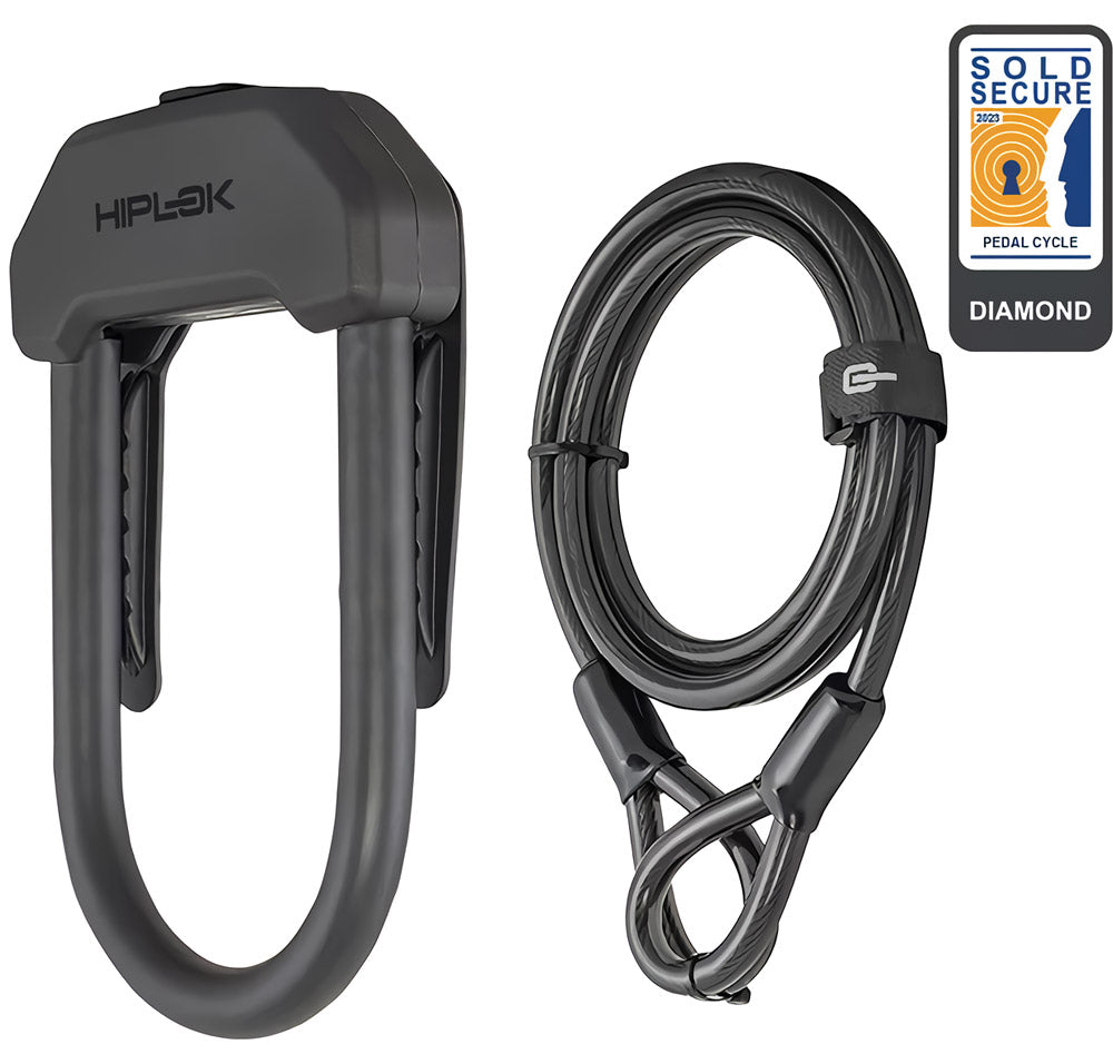 Hiplok dx plus - lucchetto a U con cavo da 2 m