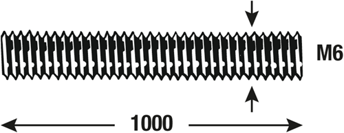 Connex draadstang m6 1m rvs - dy250693